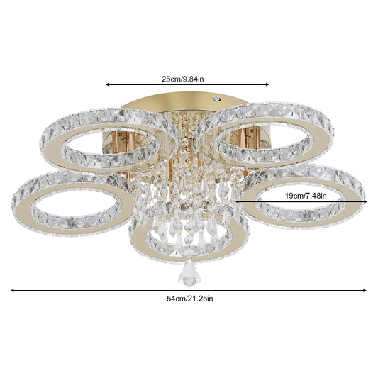 VETRULUS Crystal LED Ceiling Chandelier For Living Room Dining