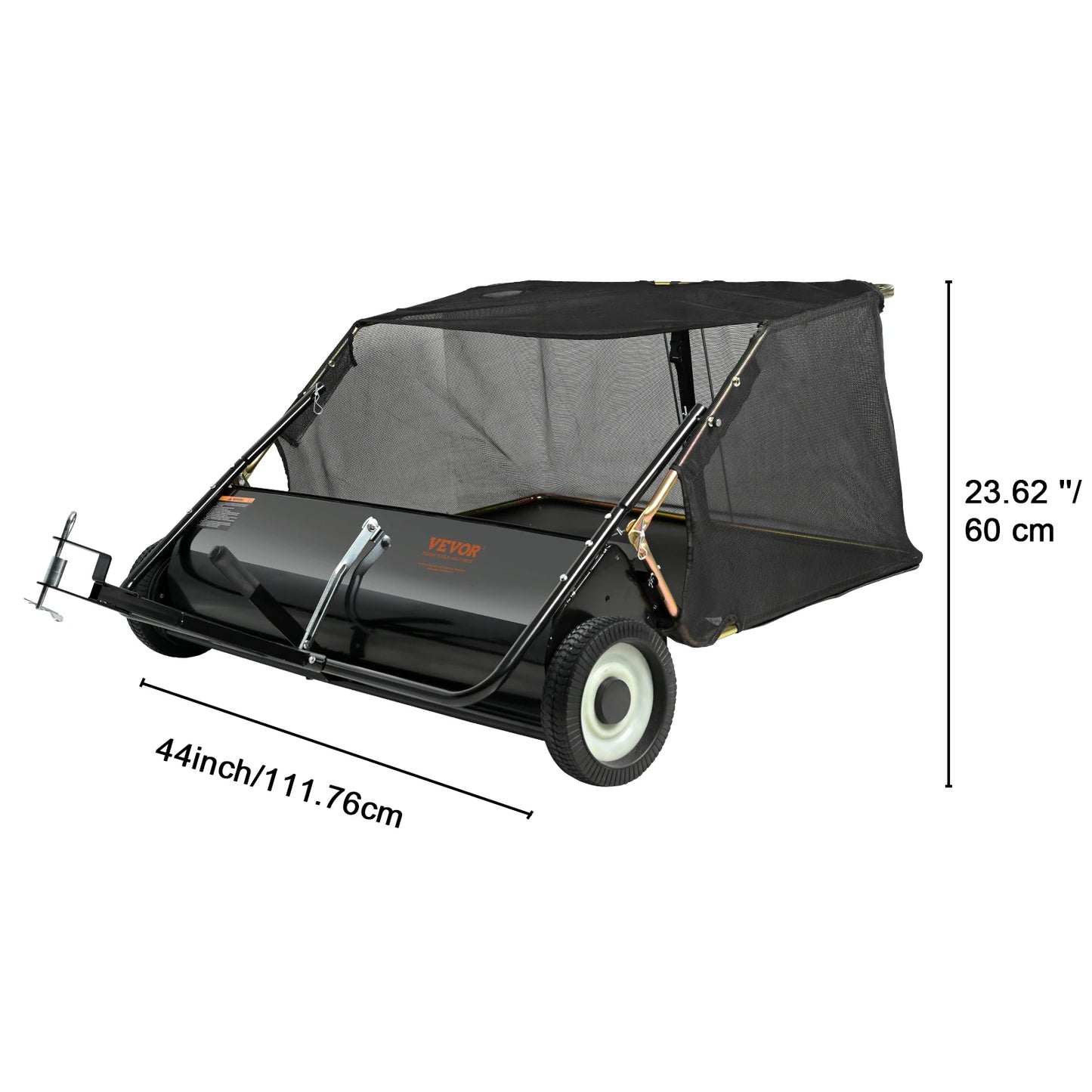 SucceBuy Tow Behind Lawn Sweeper Large Capacity Leaf Grass Collector