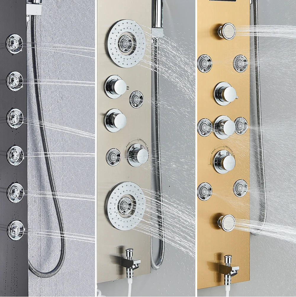 Poqihy Shower Faucet Bath Mixer Tap System With Handheld