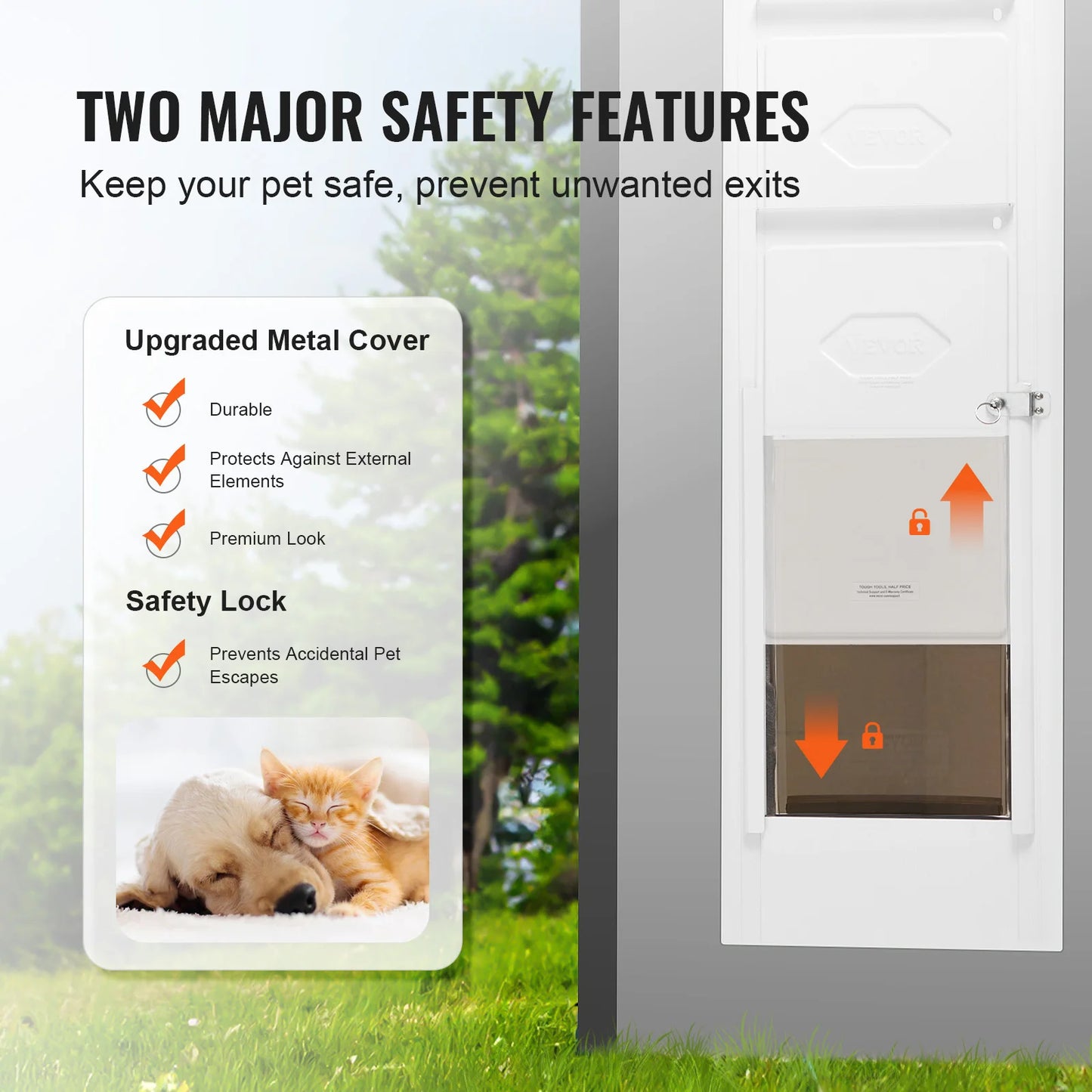 Adjustable Height Sliding Glass Dog Door With Aluminum Frame