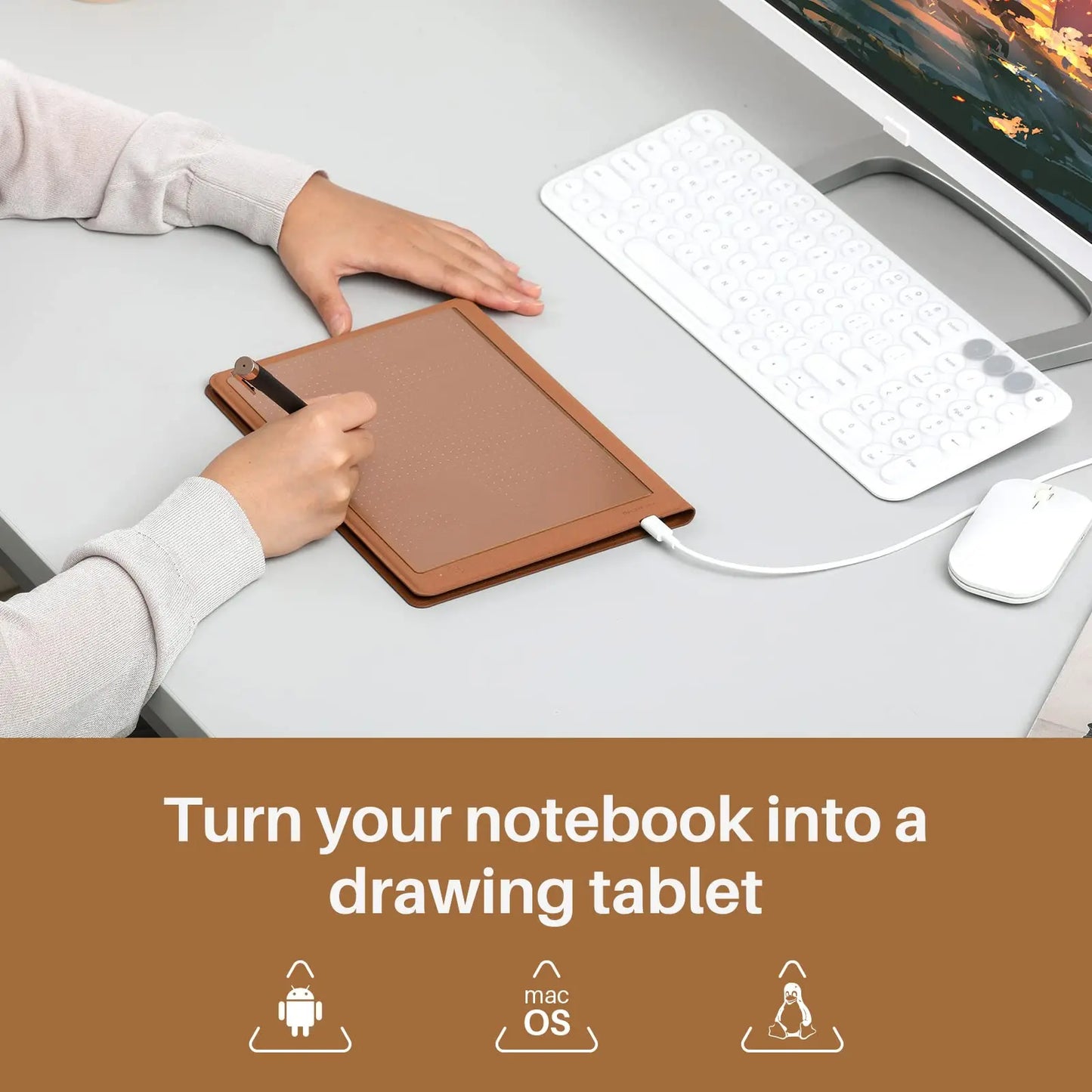 HUION Note 2-In-1 Digital Notebook With Battery-Free Pen