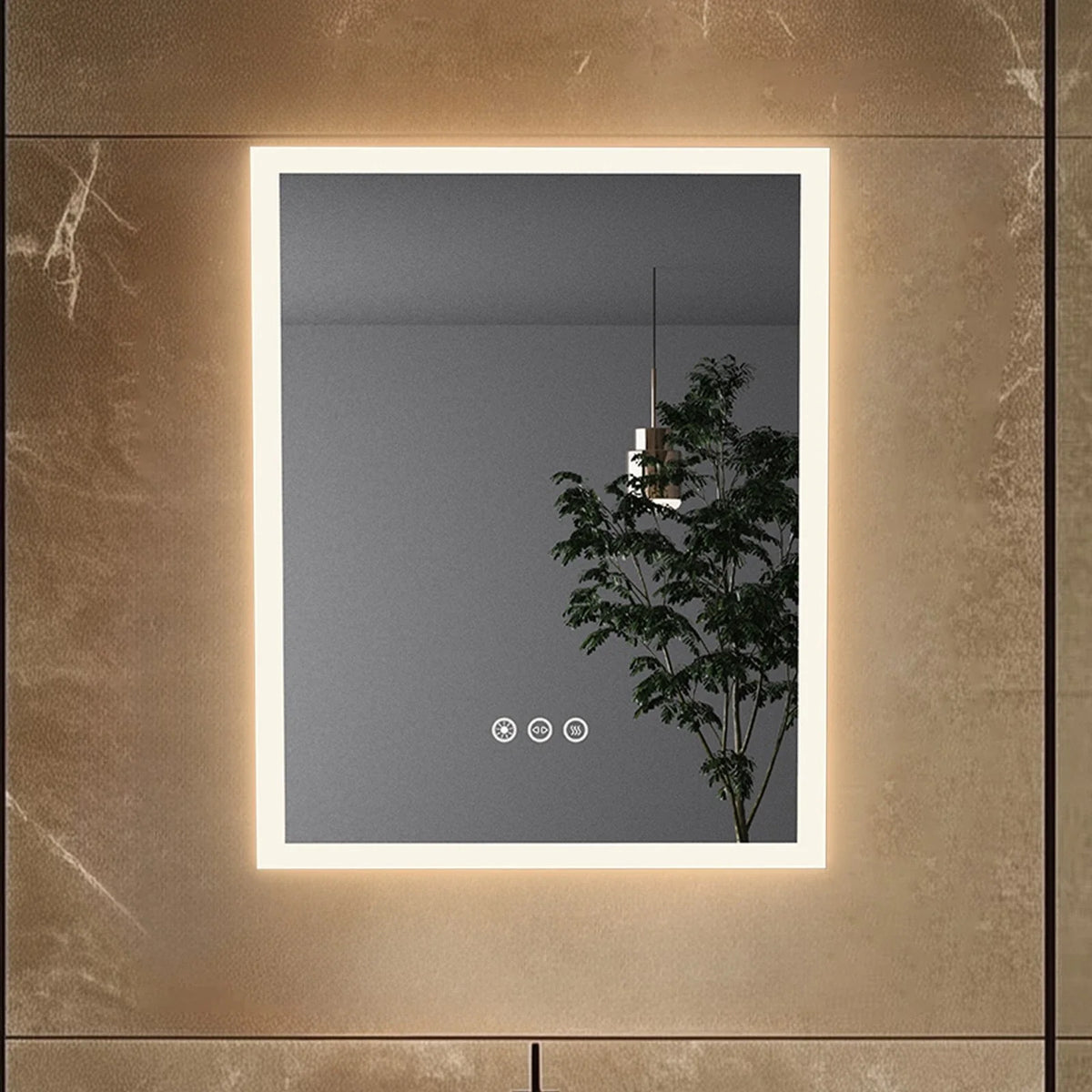 LUVODI Smart LED Bathroom Mirror With Touch Dimming And Defogging