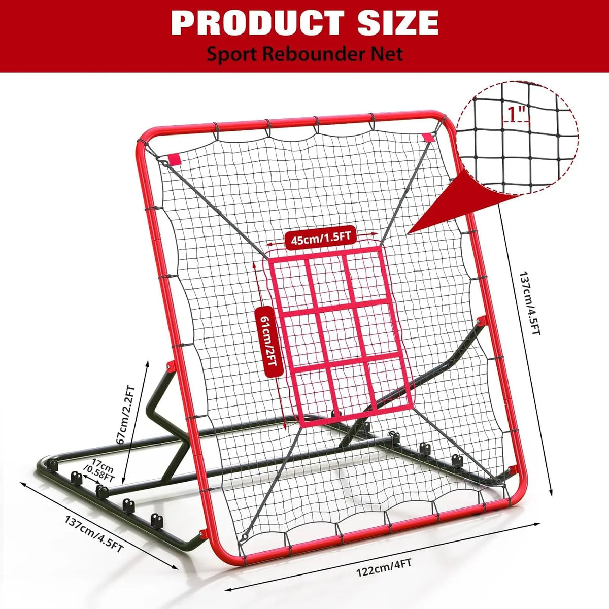 Himiss Adjustable Multisport Pitching Rebounder Net