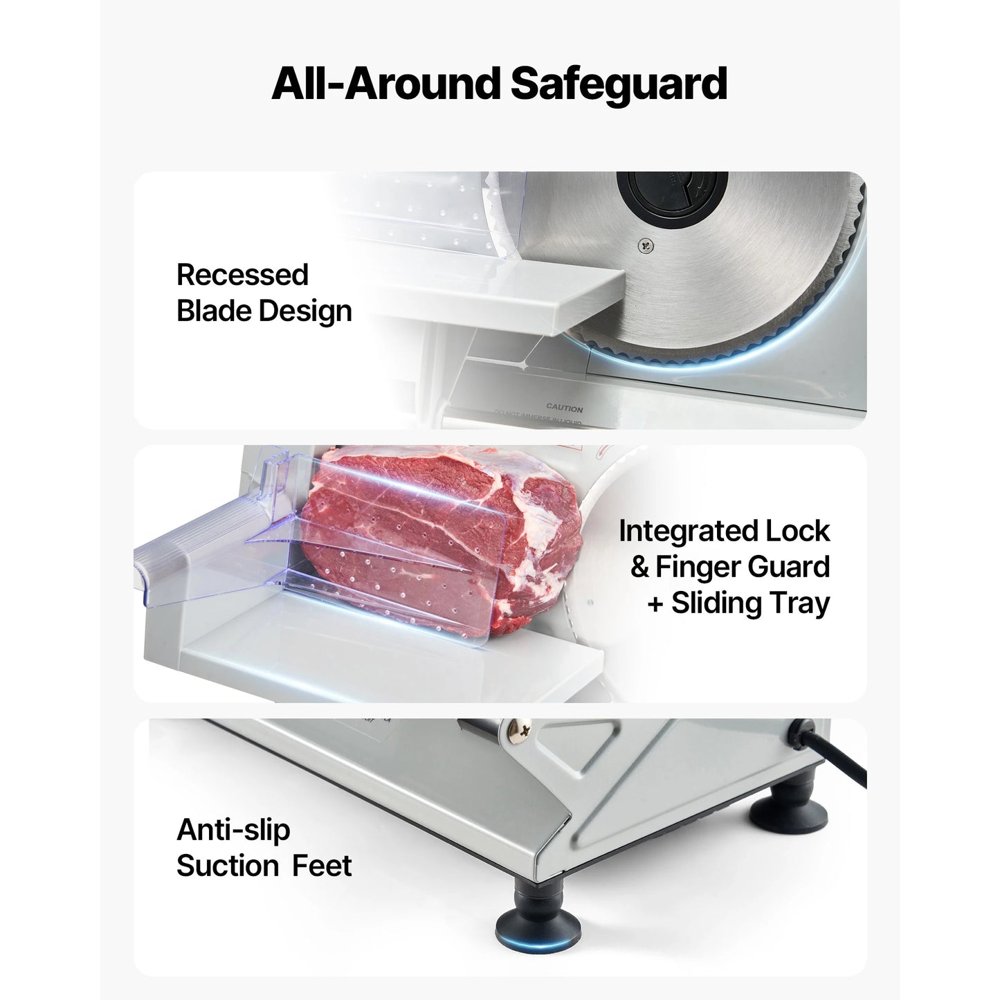 SucceBuy Electric Deli Slicer With Two SUS420 Blades