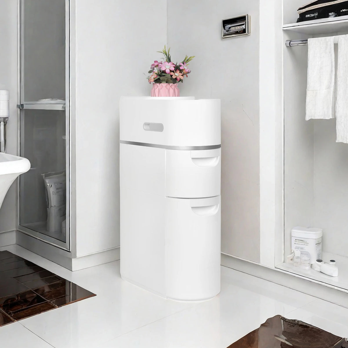ATUOTIN Slim Plastic Storage Cabinet For Bathroom Organization