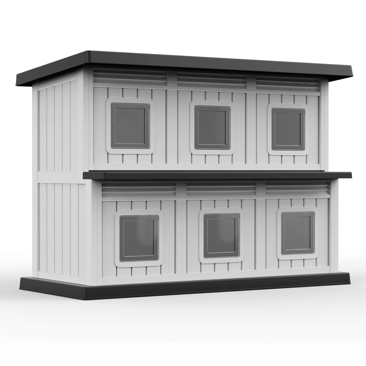 Weatherproof Two Tier Resin Cat House For Indoor Outdoor Use