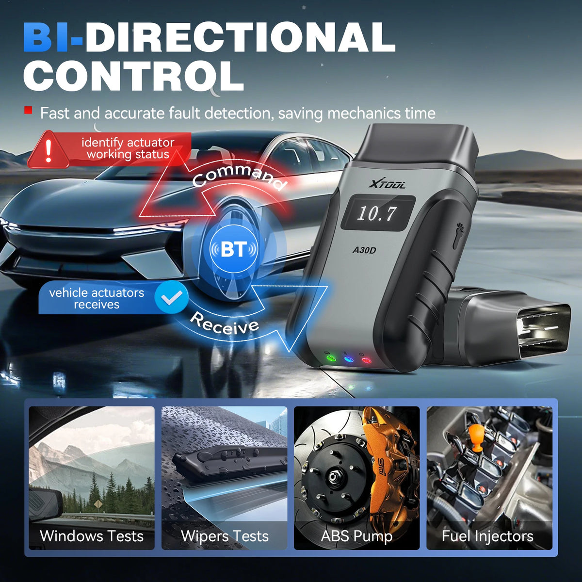 2026 New XTOOL Anyscan+ A30D V2.0 Lifetime Free OBD2 Scanner Bluetooth Diagnostic Tools All System 19 Resets Bi-directional FCA