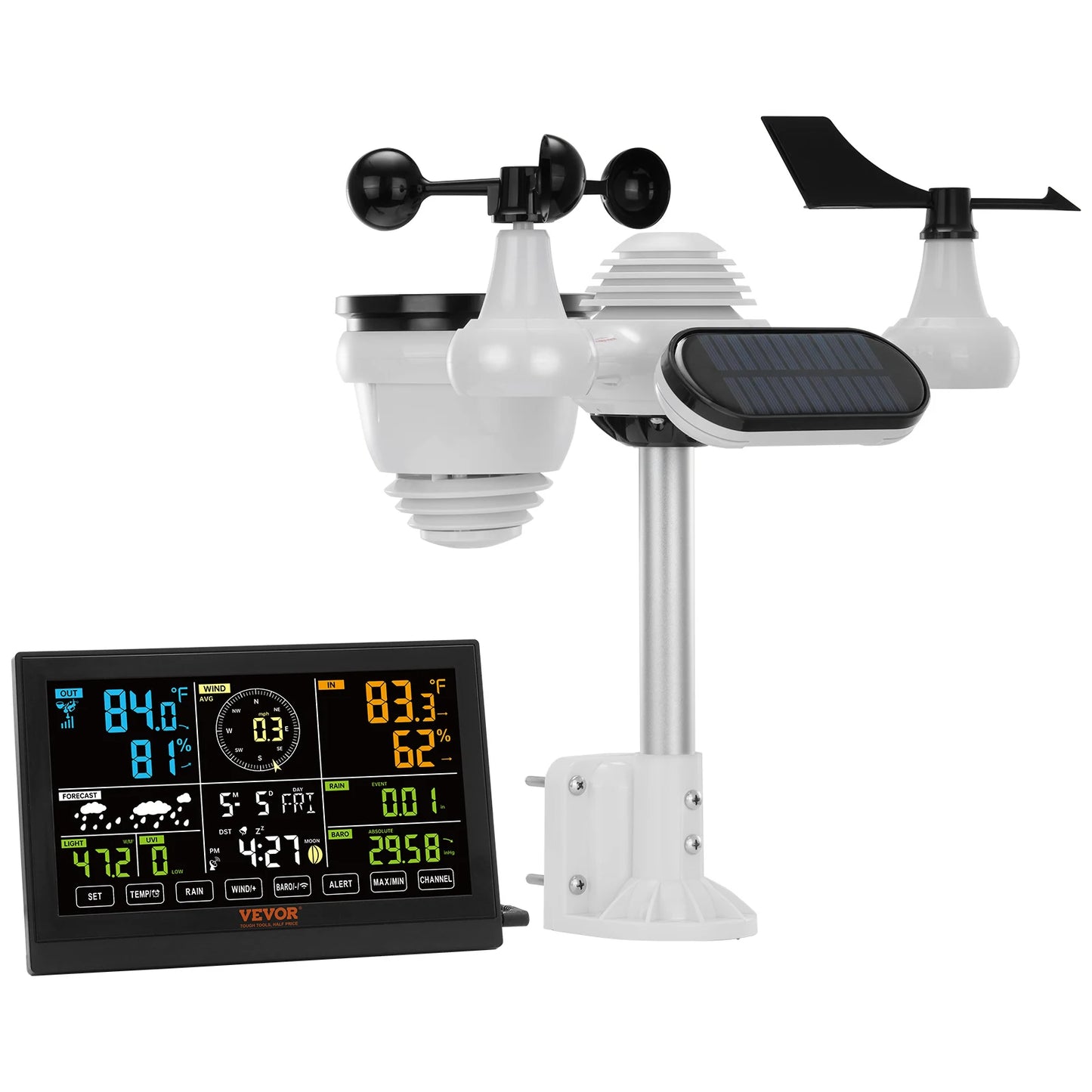 SucceBuy 7-In-1 Wireless Weather Station With High-Visibility Display