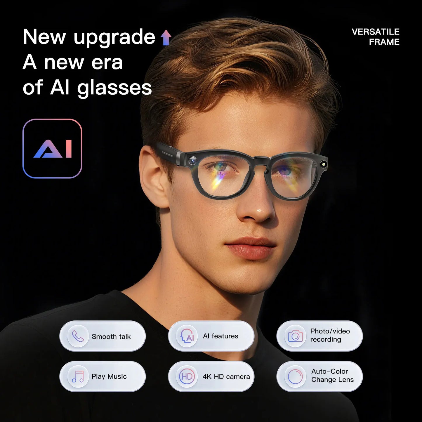 EIGIIS AI Smart Glasses With Bluetooth Calling And Translation Waterproof