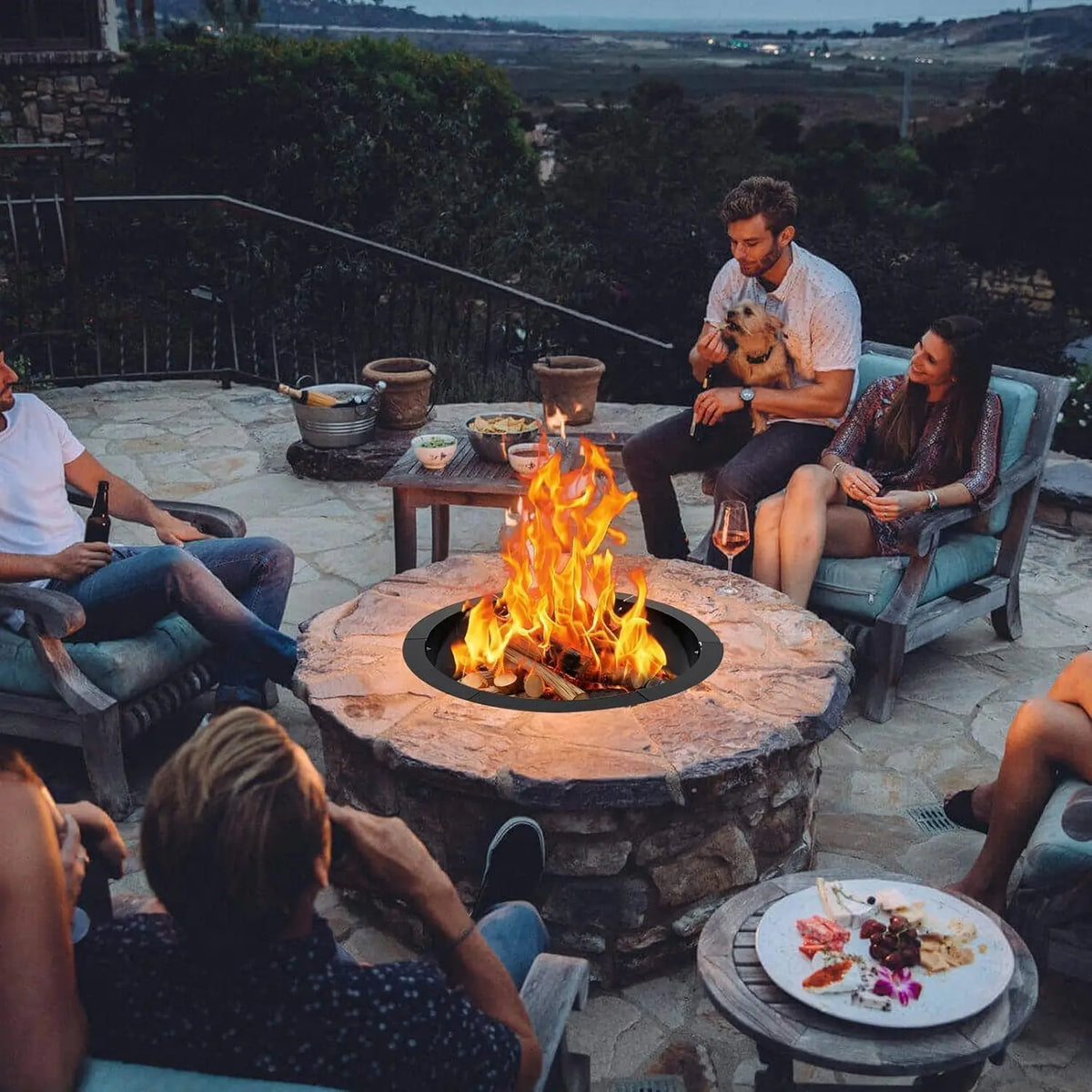 HiMISS Heavy Duty Carbon Steel Outdoor Fire Pit Ring