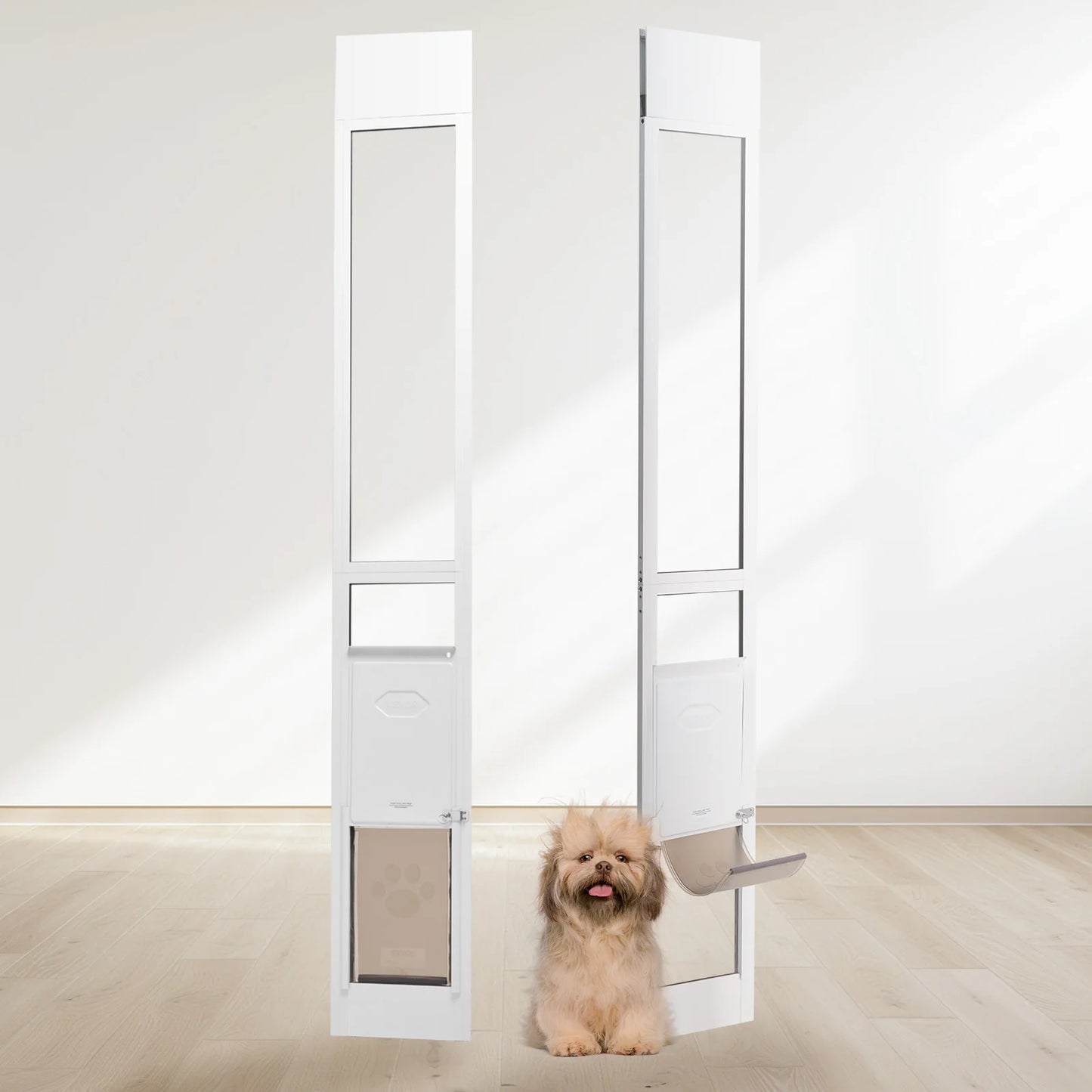 Adjustable Height Sliding Glass Dog Door With Aluminum Frame