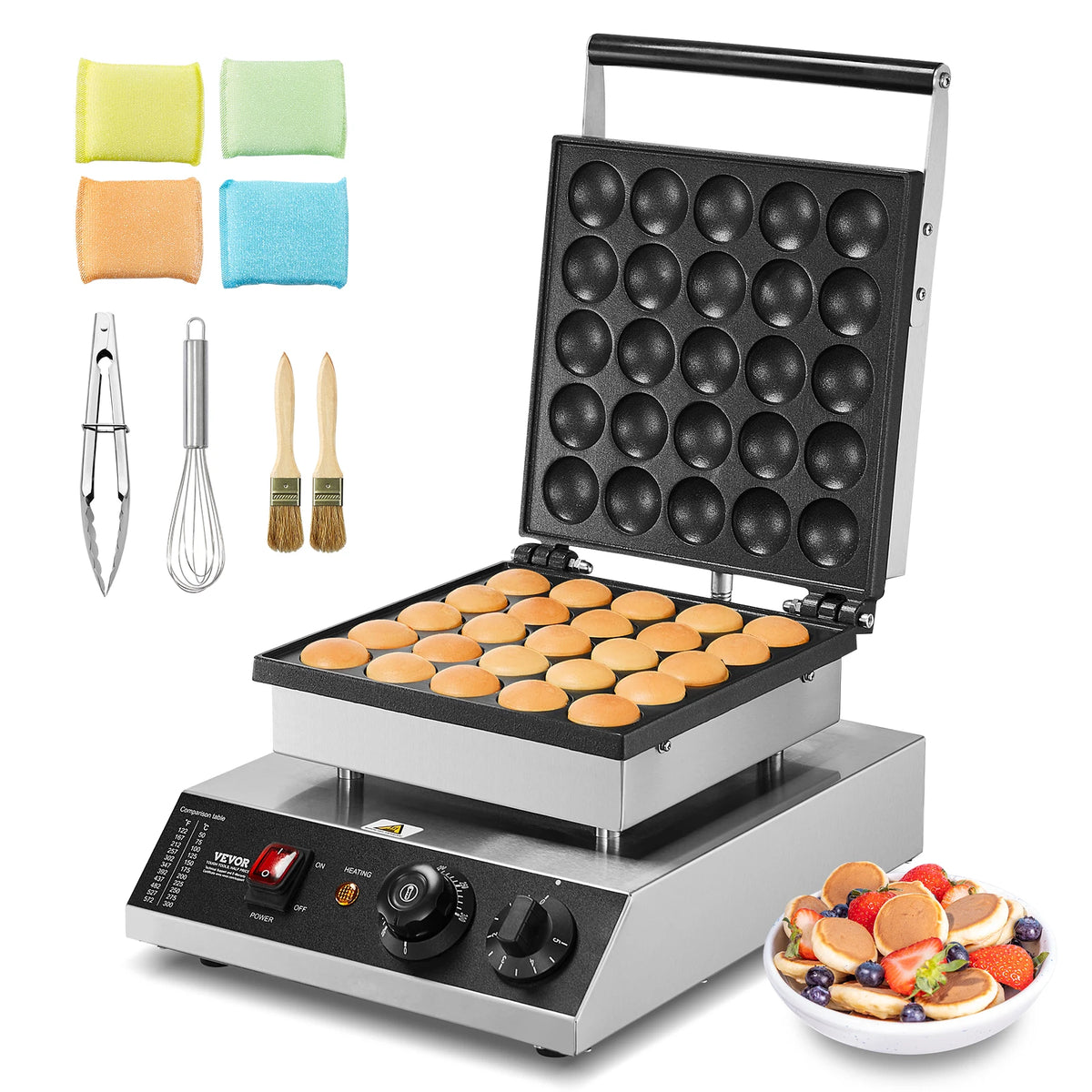 SucceBuy Electric Waffle Maker With Nonstick Surface And Temperature Control