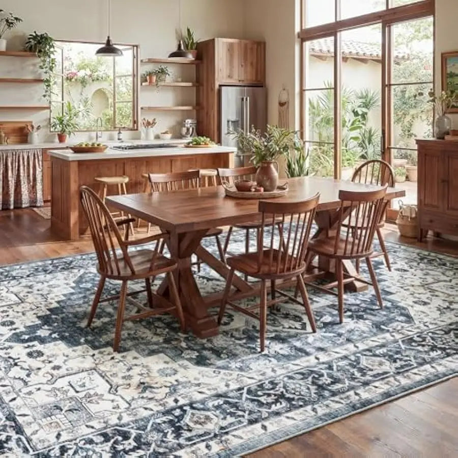 Amada HomeFurnishing Washable Area Rug With Non Slip Backing