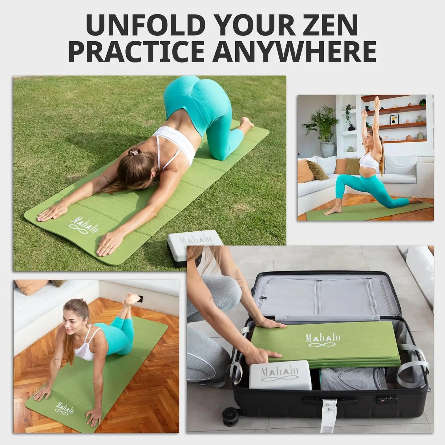 Foldable Yoga Mat With Carry Bag For Yoga And Pilates
