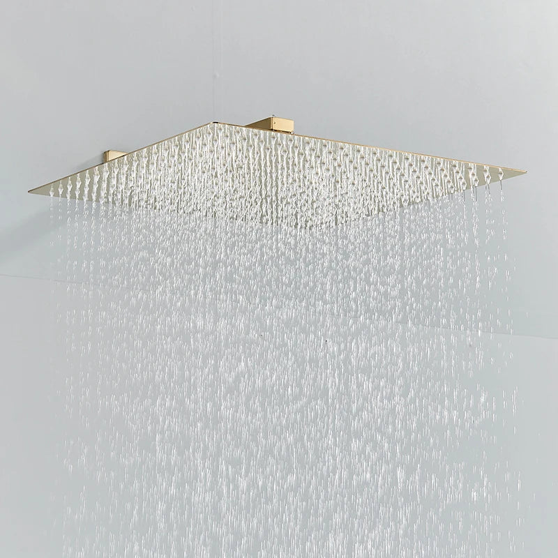 Quyanre Brushed Wall Mounted Shower System With Rainfall Faucet