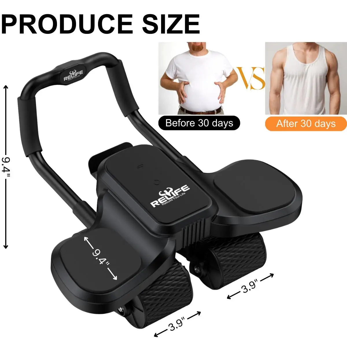 2 In 1 Ab Wheel Roller With Elbow Support And Knee Mat Automatic Rebound