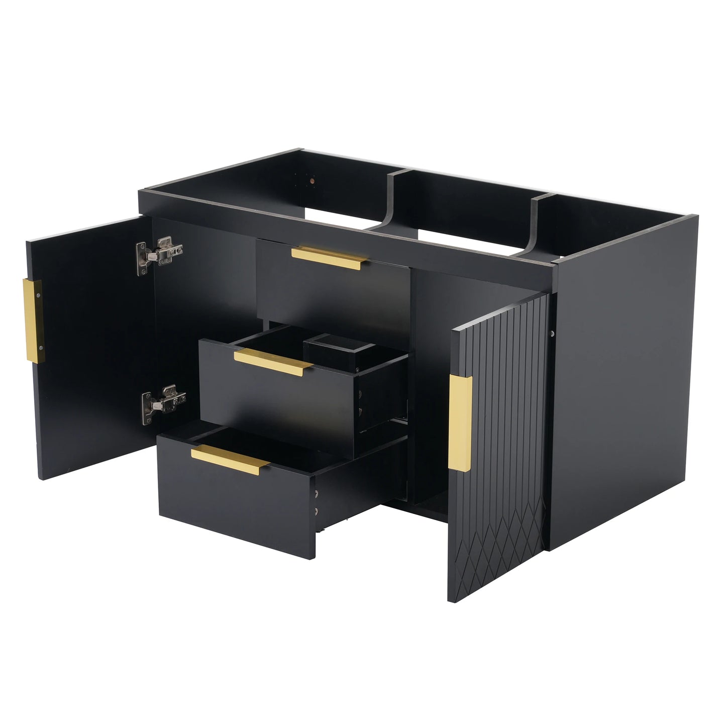 Wall Mounted Bathroom Vanity Without Sink With Two Drawers