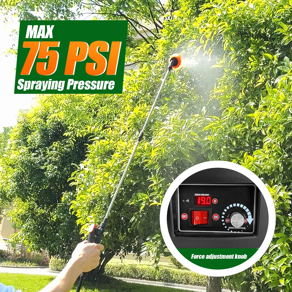 Rechargeable Electric Backpack Sprayer With Telescopic Wand For Garden Use