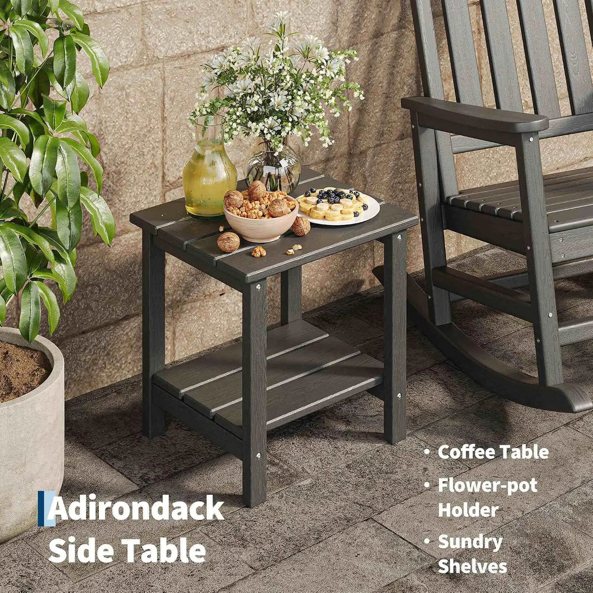 Garvee Multifunctional Rocking Chair With Side Table For Patio