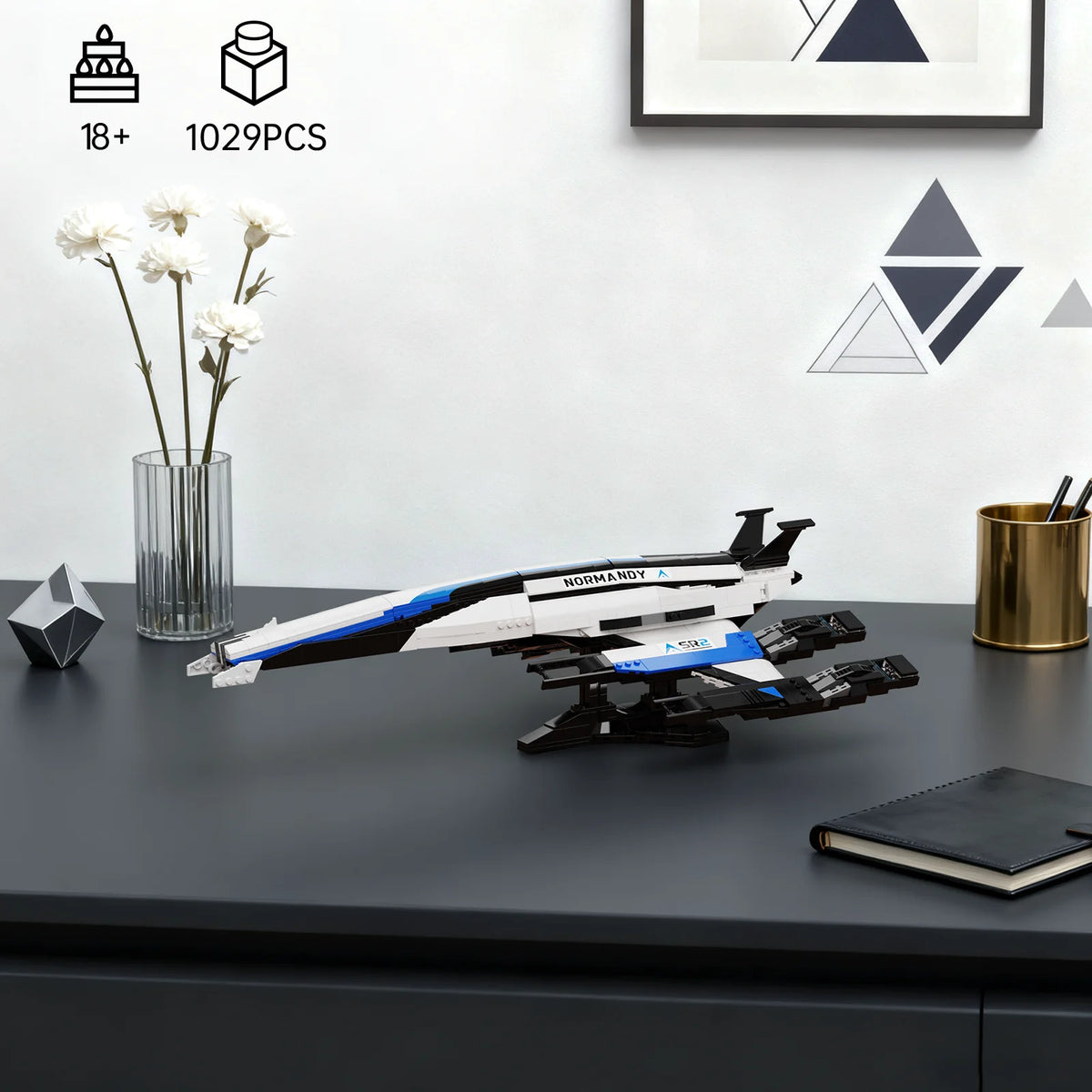 Normandy SR2 Spaceship Building Blocks Desktop Ornament For Adults