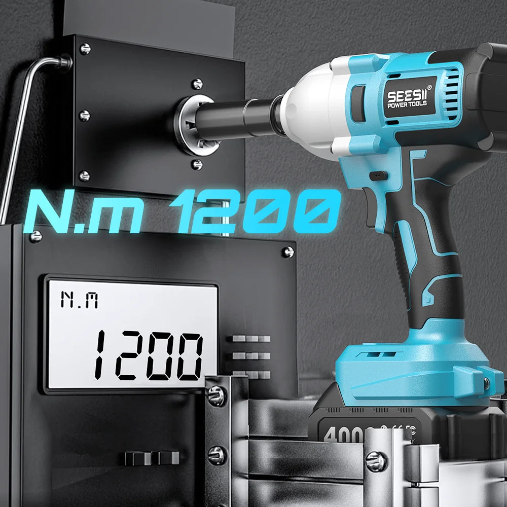 Seesii WH710 Pro Cordless Impact Wrench 1200Nm Brushless LED
