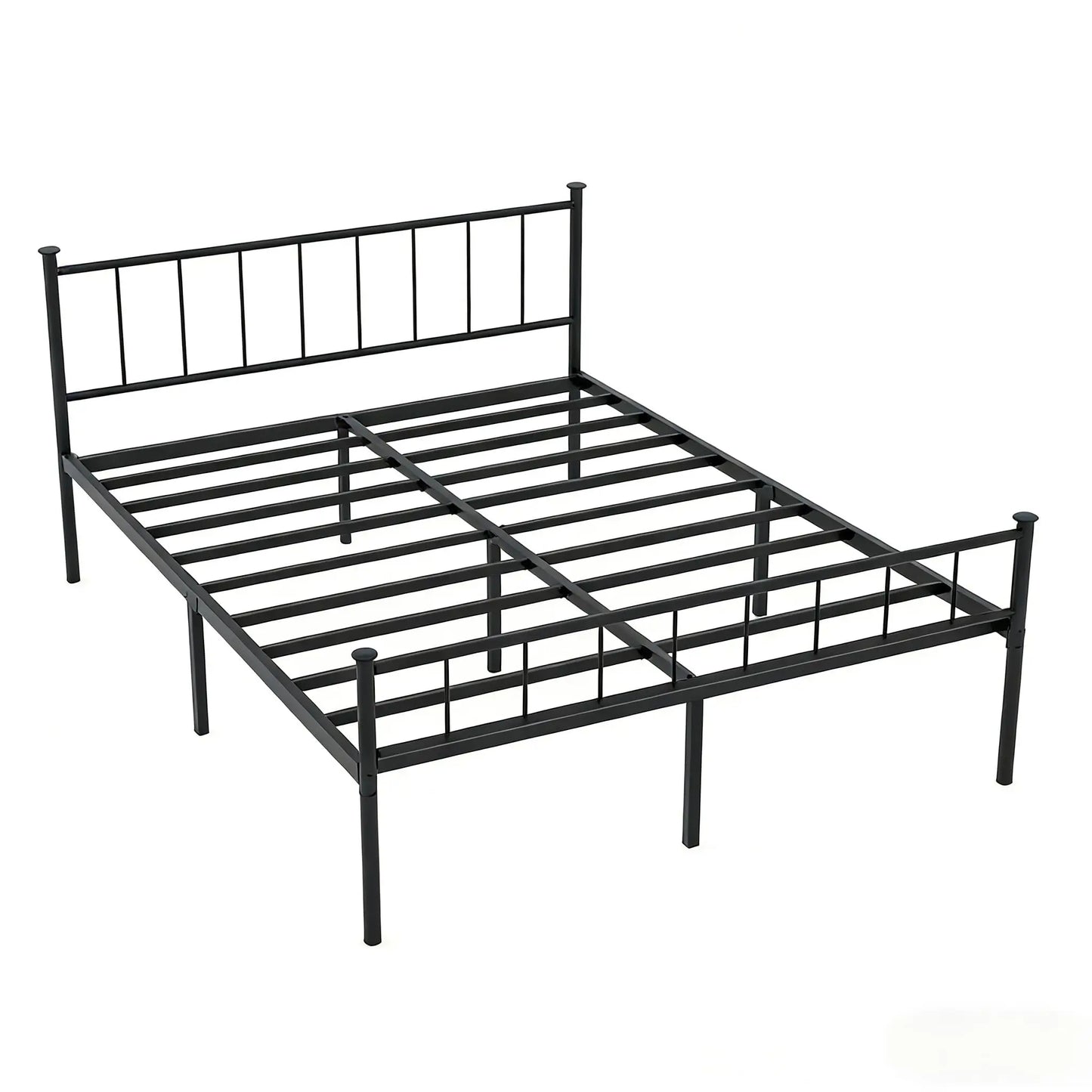 XIUWO Metal Platform Bed Frame Victorian Iron With Underbed Storage