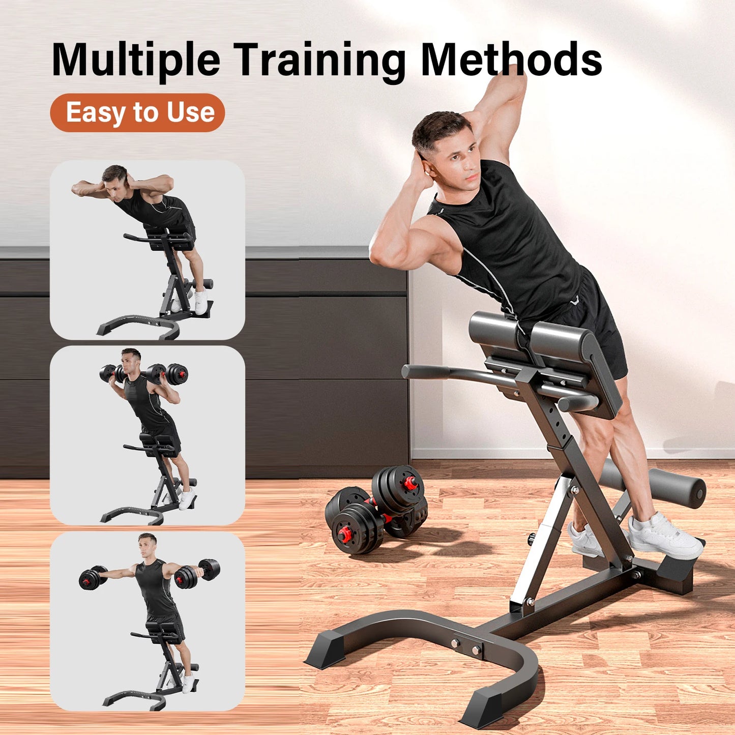 Roman Chair Back Extension Fitness Machine for Core Training