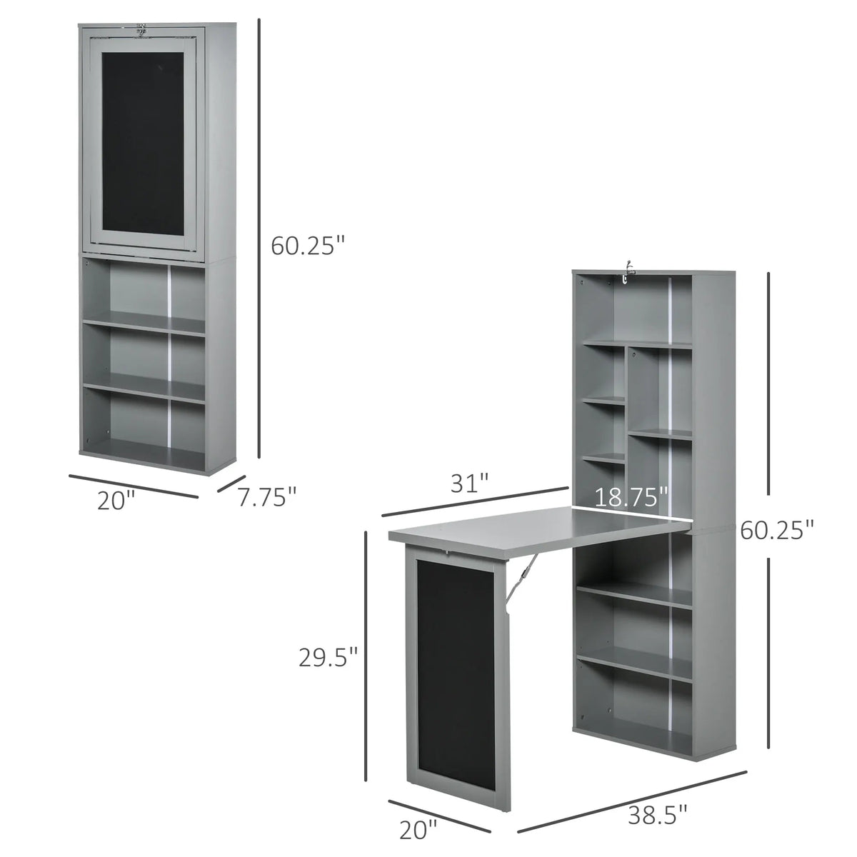 Homcom Modern Wall Mounted Fold Out Office Computer Desk