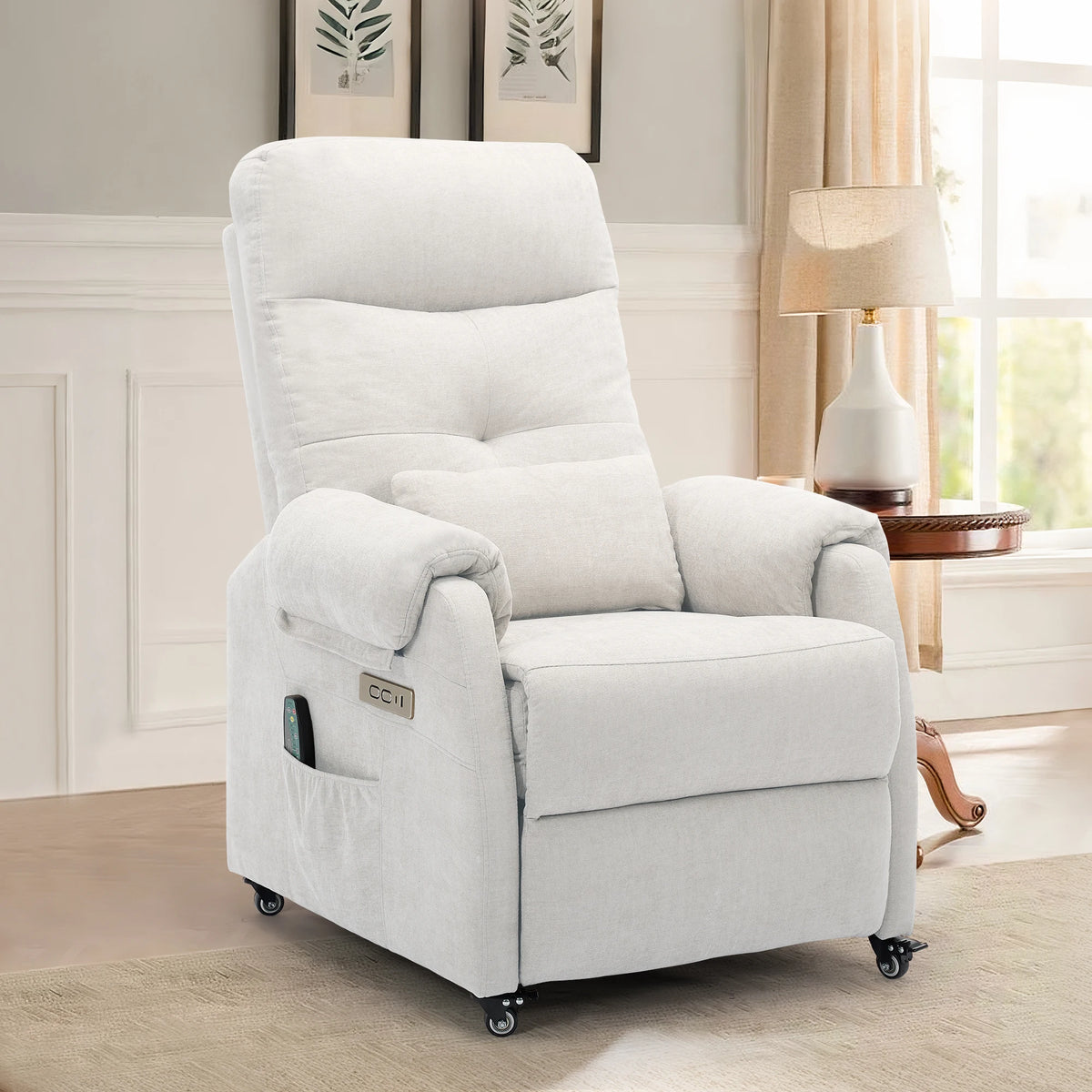 Korser Power Recliner Chair With Wheels And USB Port