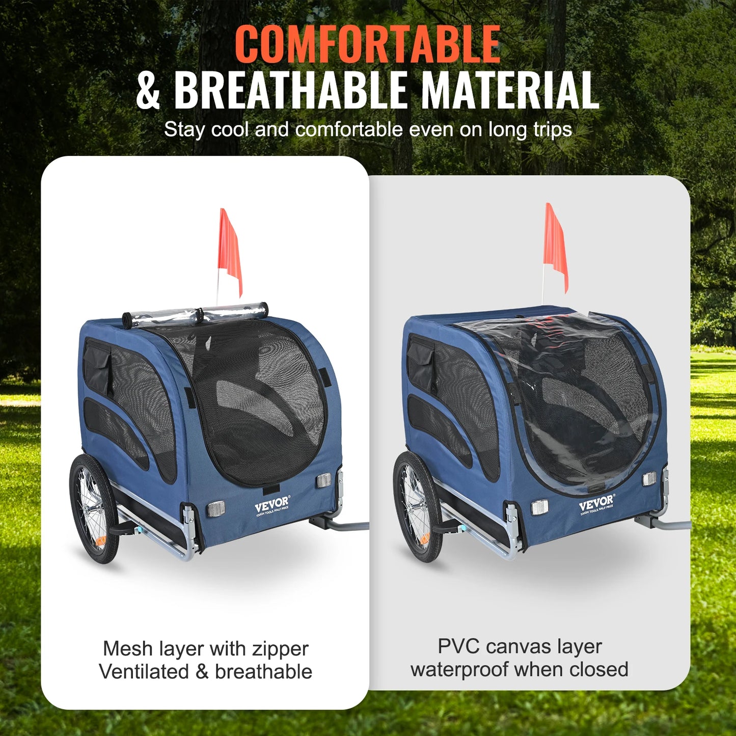 SucceBuy Dog Bike Trailer With Coupler And Safety Reflectors