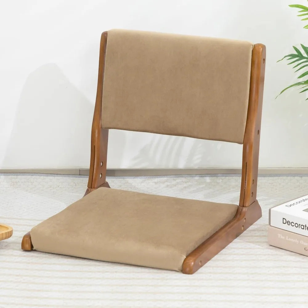 XIUWO Foldable Tatami Floor Chair With Cushioned Backrest