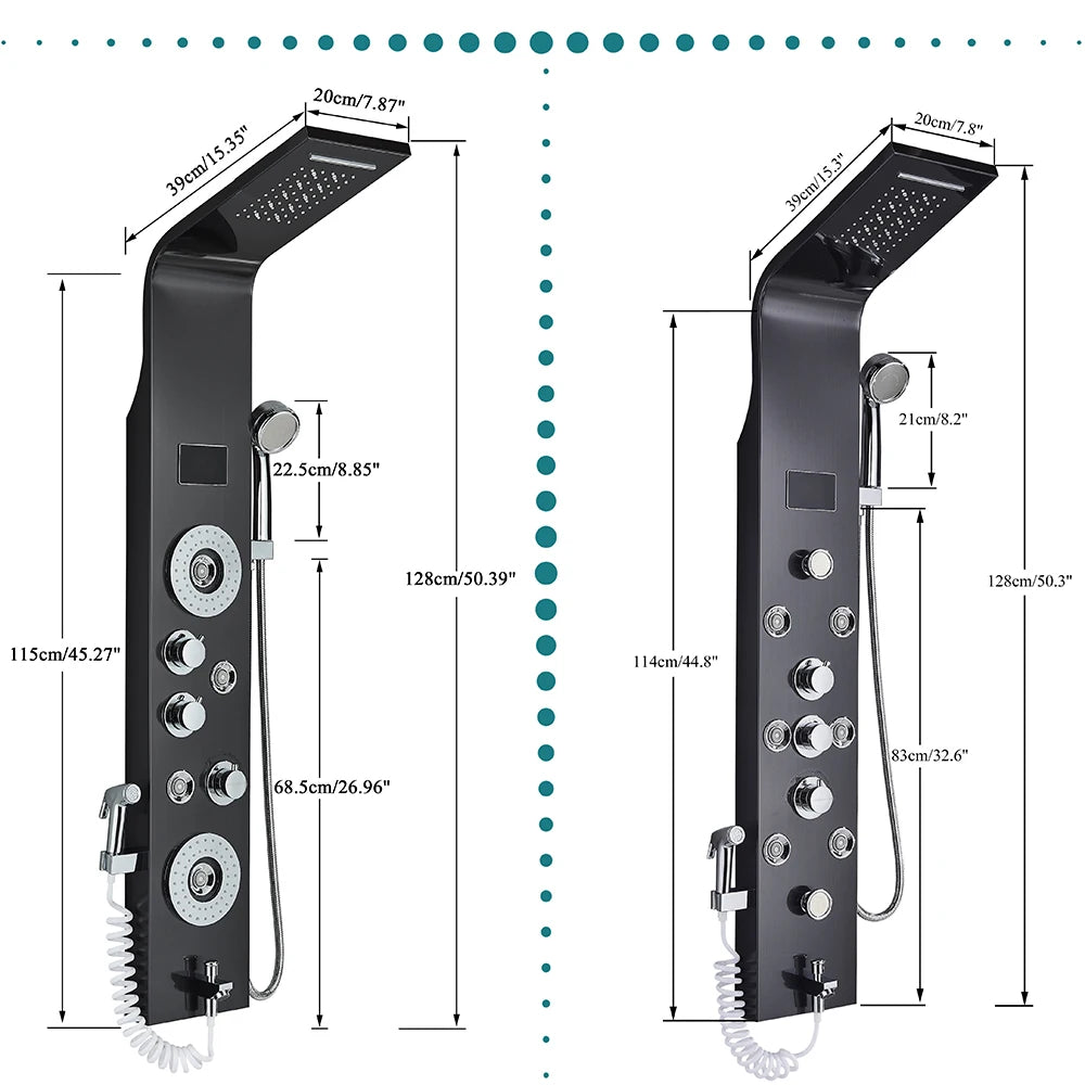Poqihy Shower Faucet Bath Mixer Tap System With Handheld