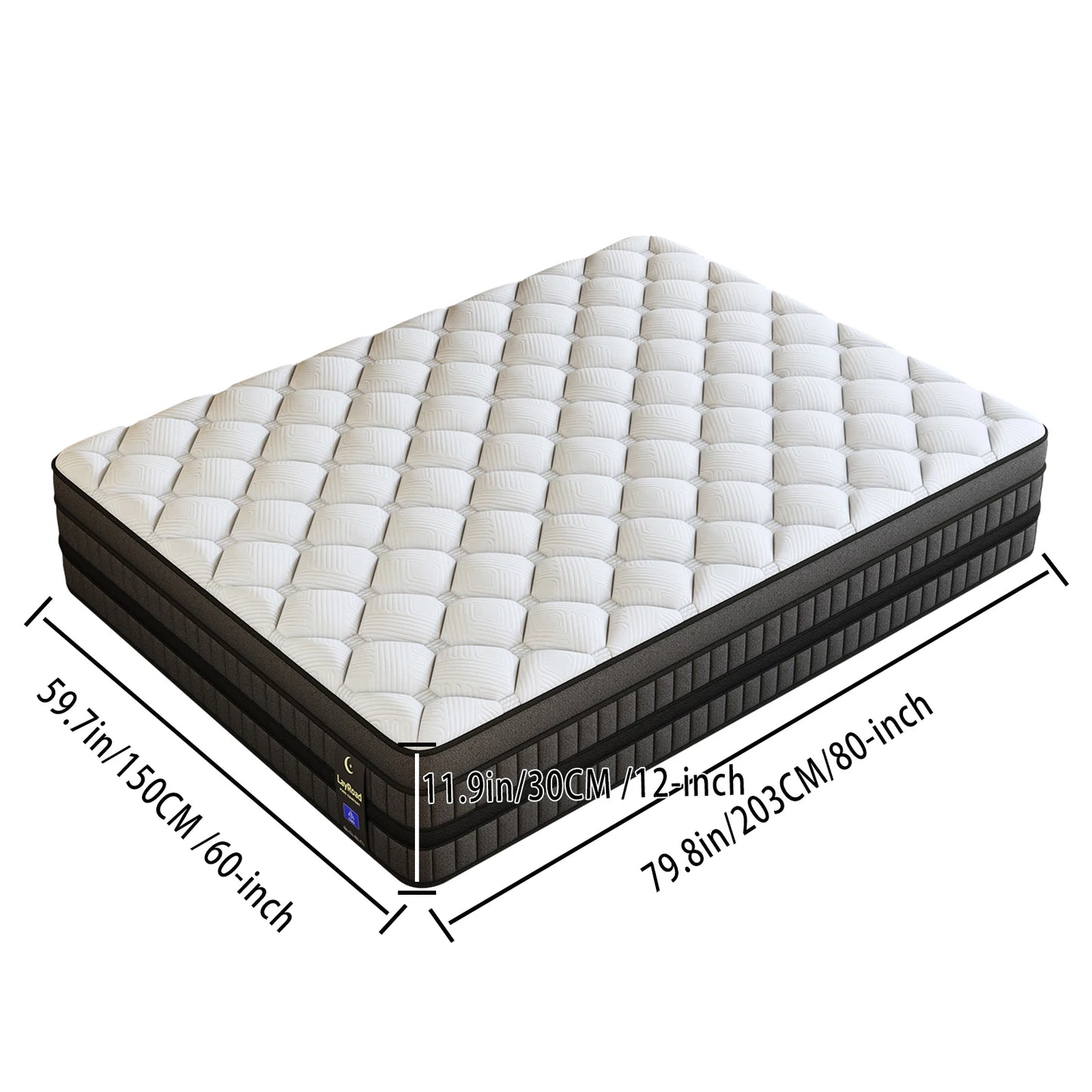 Ergonomic Hybrid Mattress With Cooling And Motion Isolation CertiPUR-US
