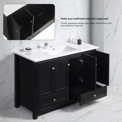Bathroom Vanity Cabinet With Four Sliding Doors And Two Drawers
