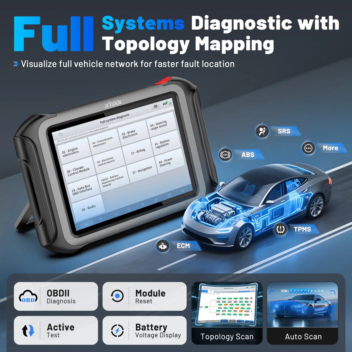 XTOOL D9S Pro All Systems Diagnostic Tool With Key Programming