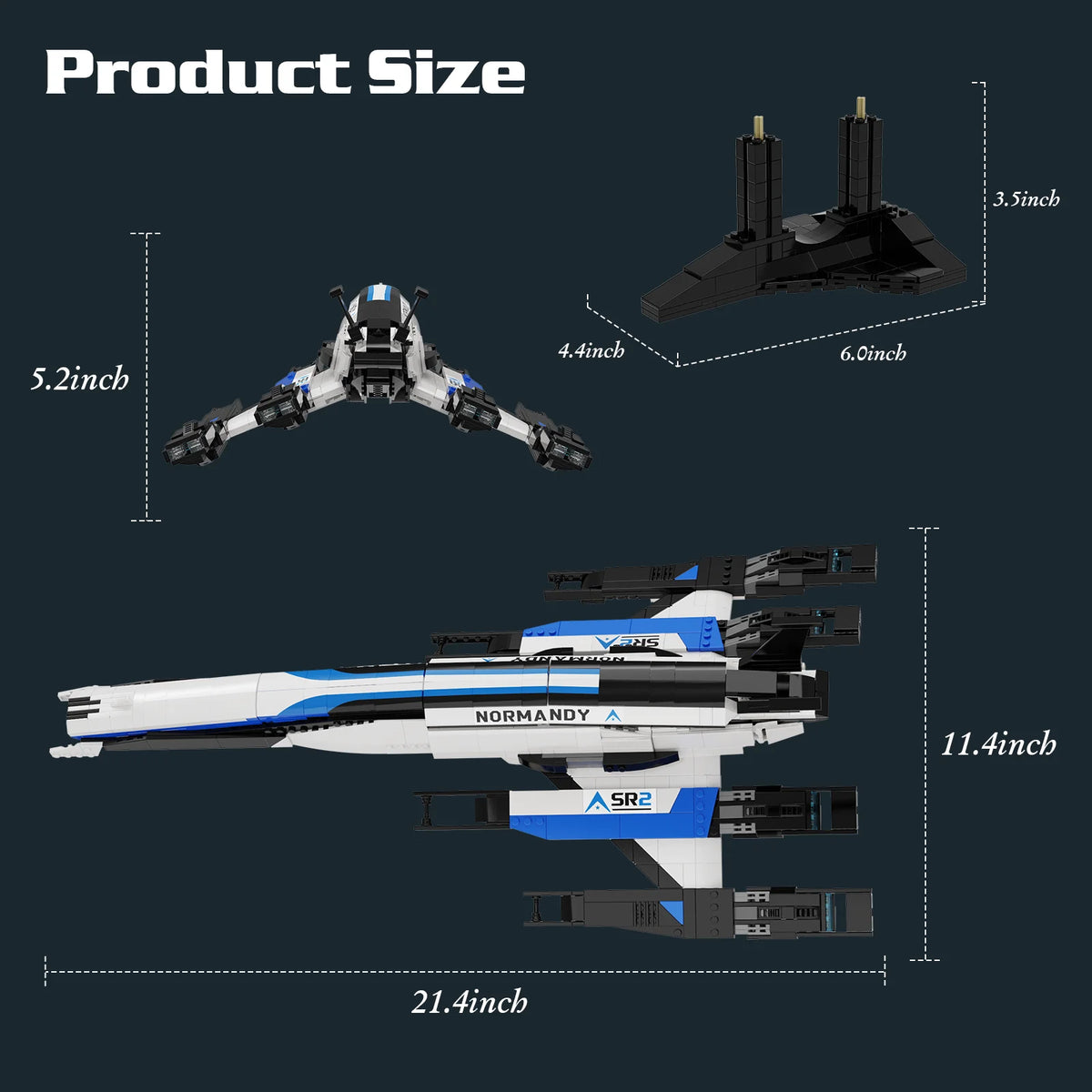 Normandy SR2 Spaceship Building Blocks Desktop Ornament For Adults