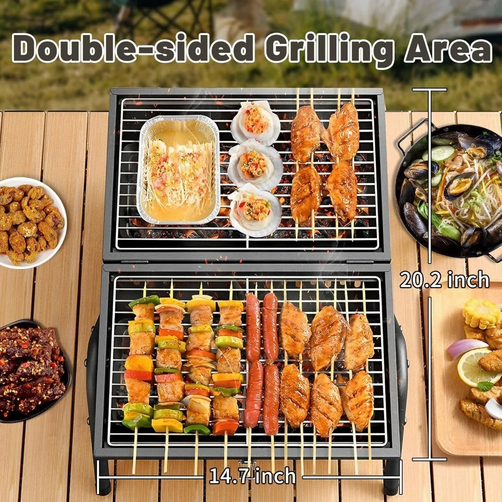 XIUWO Compact Foldable Charcoal Grill Outdoor BBQ Stove