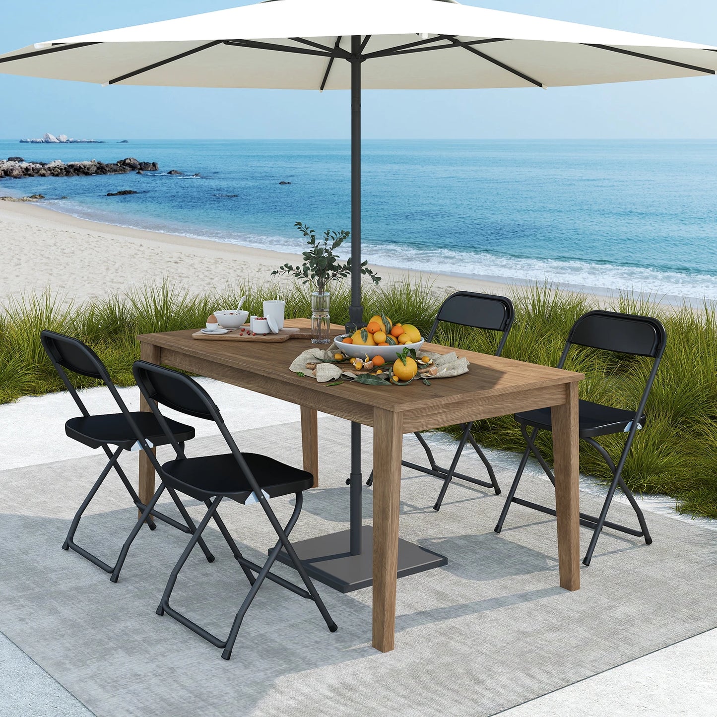JHK Plastic Folding Chair 4/6 Pack 330 Lb Load Capacity