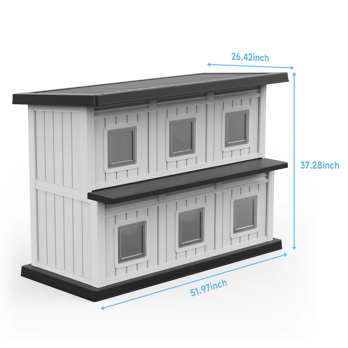 Weatherproof Two Tier Resin Cat House For Indoor Outdoor Use