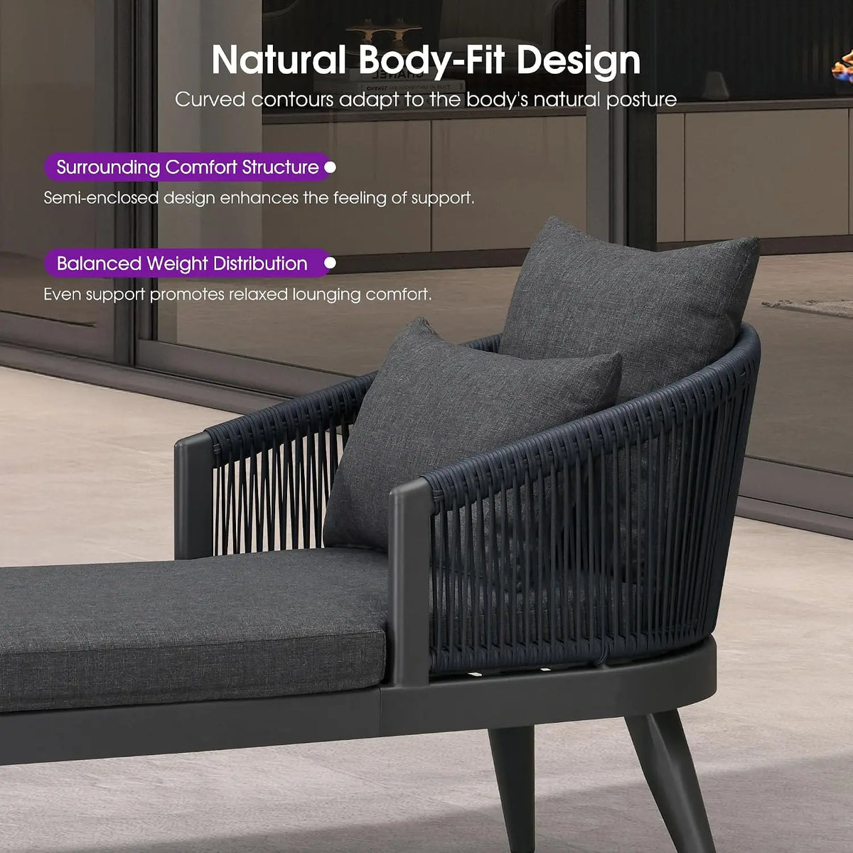 Modern Outdoor Aluminum And Wood Chaise Lounge Chairs For Patios