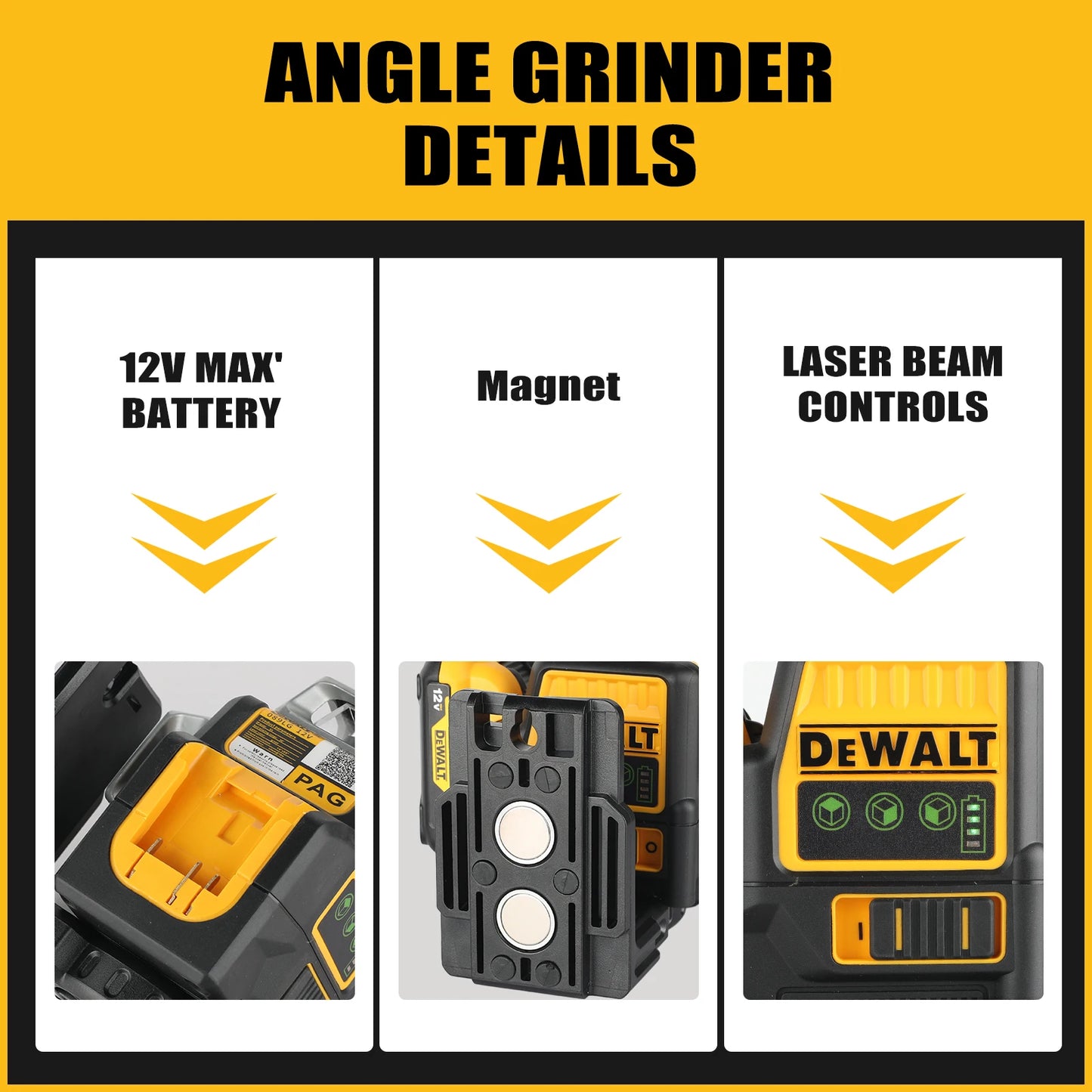 DEWALT DW089LG Laser Level 360 Degree Vertical Horizontal Projection