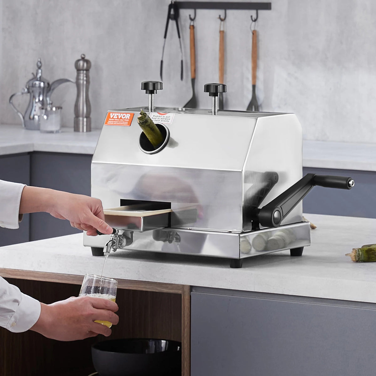 VEVOR Commercial Sugarcane Juicer With Three Stainless Steel Rollers