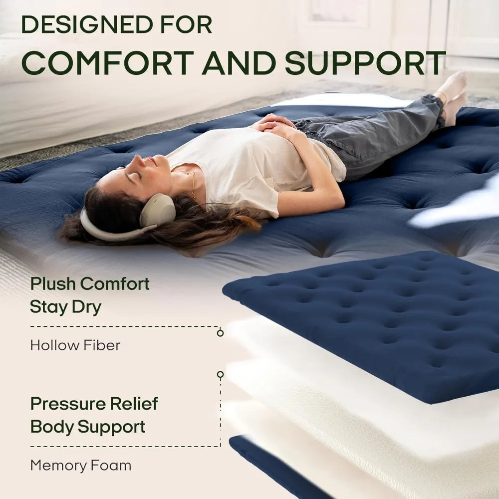 XIUWO Foldable Cotton Futon Mattress Tatami Sleeping Pad