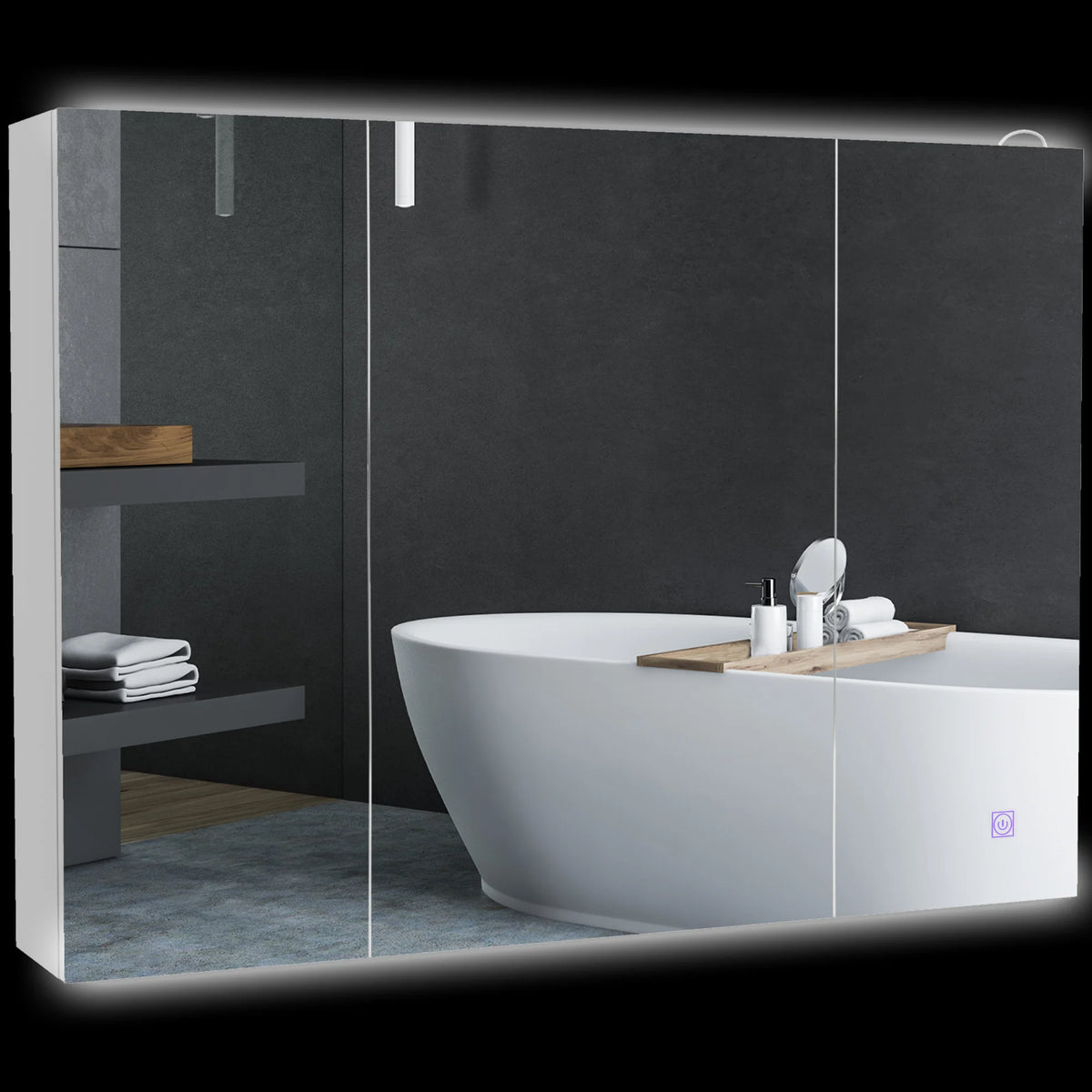 Kleankin Lighted Medicine Cabinet With Mirror And USB Charging