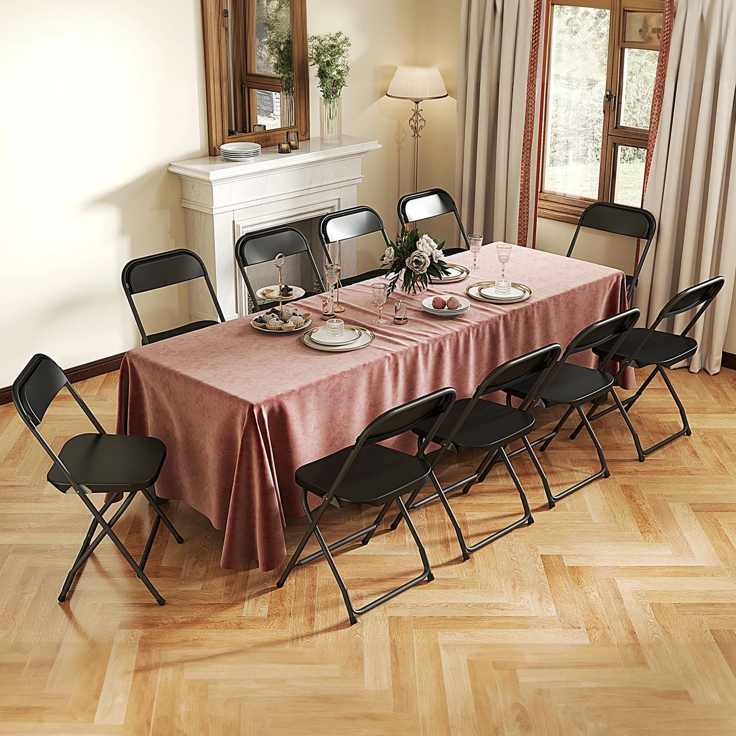 JHK Plastic Folding Chair 4/6 Pack 330 Lb Load Capacity