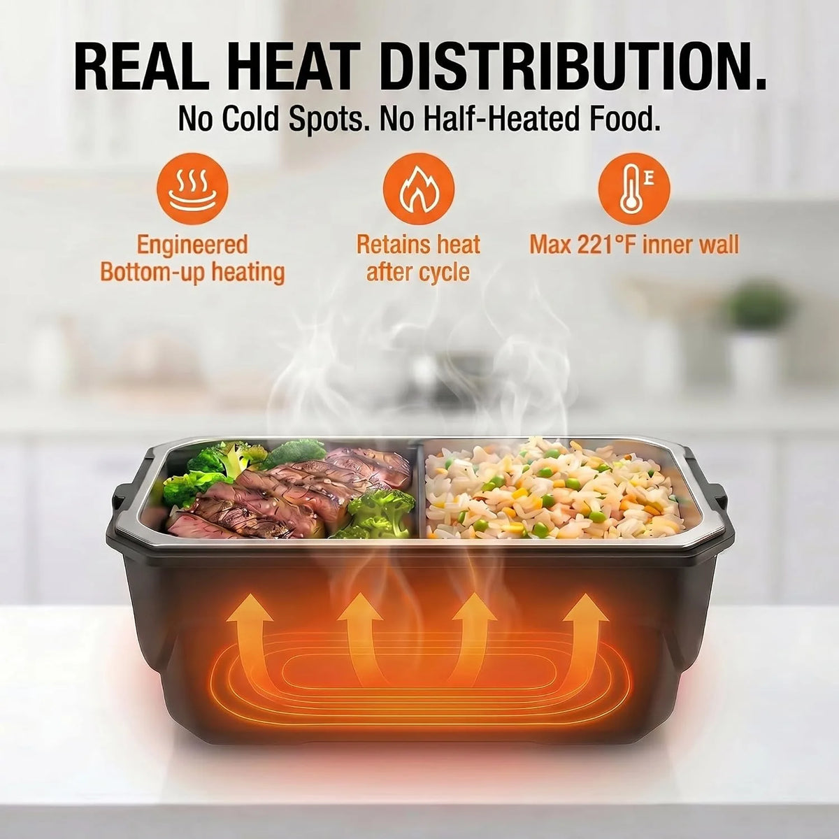 Portable Electric Heating Lunch Box With Display And Timing Function