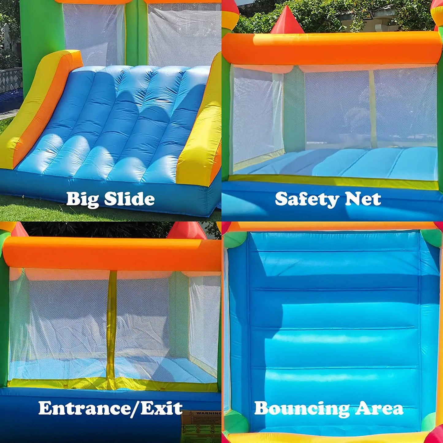Yard Inflatable Bounce House With Slide For Kids Outdoors