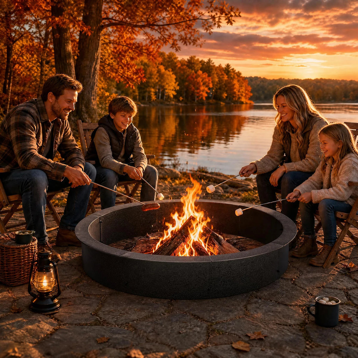 HiMISS Heavy Duty Carbon Steel Outdoor Fire Pit Ring