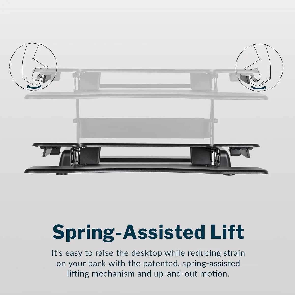 Adjustable Sit Stand Desk Converter With Multiple Height Settings