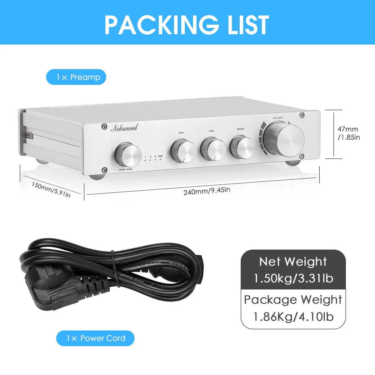 Douk Audio Digital Stereo Preamplifier 2.0 Channel HiFi Audio